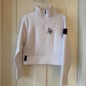 Women's Minnesota Vikings UNRL White Luxbreak Half-Zip Jacket